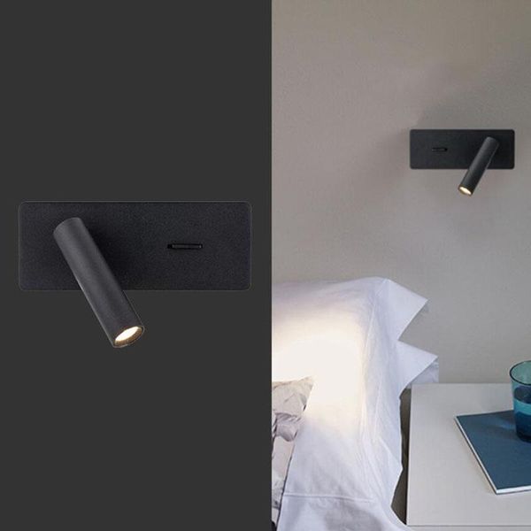 

wall lamp 3w led light with switch usb interface 350 degree rotation adjustable el bedroom bedside study reading