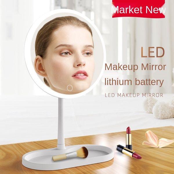 

the new 7inch led makeup with light rechargeable touchable women gifts round shape cosmetic mirrors