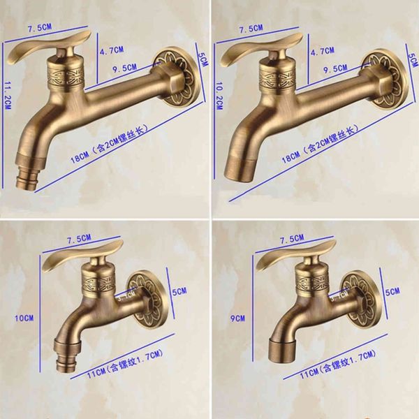 

kitchen faucets antique brass mop pool retro wall mounted bathroom accessories single cold washing machine bibcock toilet tap s4zm