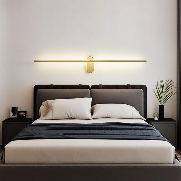 

wall lamps postmodern simple led line lamp aisle lighting fixture restaurant bedroom bedside bathroom mirror lights