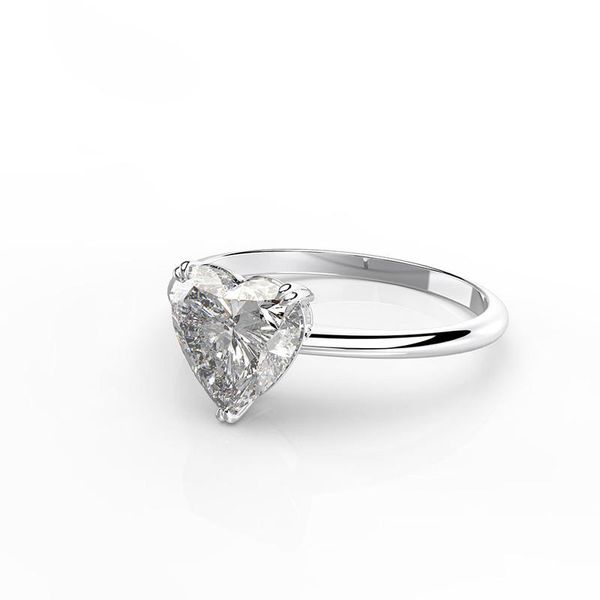 

knobspin 100% 925 sterling silver 10*10mm heart high carbon diamond 7.5 classic wedding rings party fine jewelry gift cluster, Golden;silver