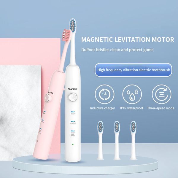 

ultrasonic electric toothbrush for couples wireless rechargeable soft bristles automatic smart