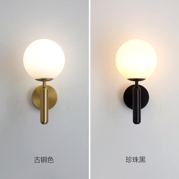 

nordic creative glass ball staircase aisle light personality bedroom bedside lamp living room corridor model wall lamps