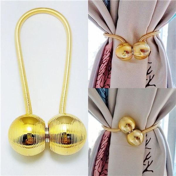 Outra decoração da casa Decoração flexível Magnetic Curtain Clips Ball Fiftles Fifbacks Simples Tiebacks para cortinas