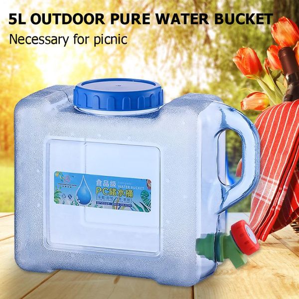

hydration packs 5l capacity outdoor water bucket with faucet portable pure tank container for vehicle camping hiking picnic