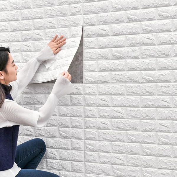 

wallpapers 3d brick pattern for tv background living room bedroom wall decor diy self-adhesive waterproof pe foam stickers