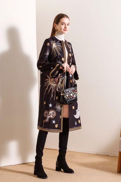 

women's trench coats jk10954 fashion women & jackets 2021 design dresses, Tan;black