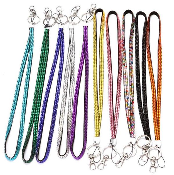 

new rhinestone bling crystal custom lanyard straps id badge cell phone and key holder