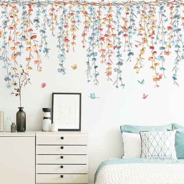 

wall stickers plant bedroom baby sticker flower home decor living room corner decoration accessories