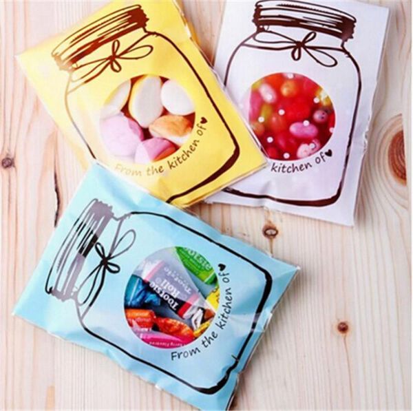 

gift wrap 100pcs bottle pattern packing bag plastic biscuits packaging bread baking supplies candy cookies party wedding decoration