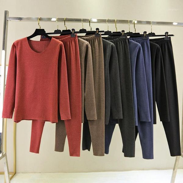 

autumn and winter pajamas suit arrival mighty men's round neck thermal underwear casual male soft bathrobe under wear sleepwear, Black;brown