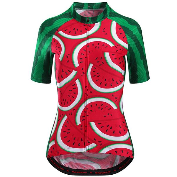 

racing jackets summer woman red cycling jersey watermelon shirt short sleeve bicycle clothing sport bike wear, Black;red