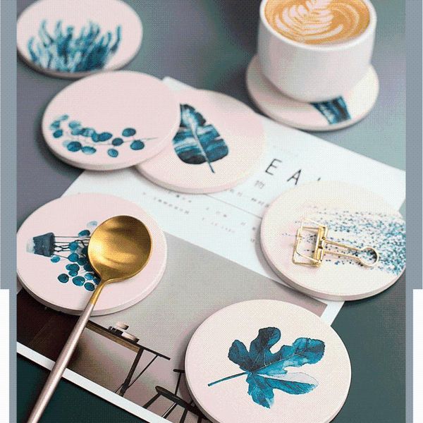 

mats & pads square round diatomaceous earth absorbent heat insulation moisture removal placemat ceramic cork water to keep dry