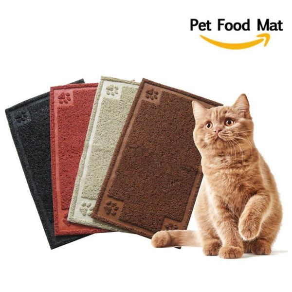 

kennels & pens waterproof pet food mat dog puppy cat silicone feeding placemat pvc dish bowl feed pad