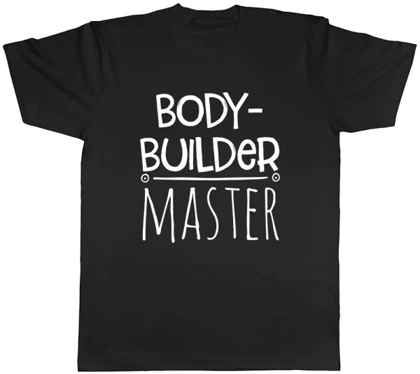 

Bodybuilder Master Mens Unisex T-Shirt Tee, White;black