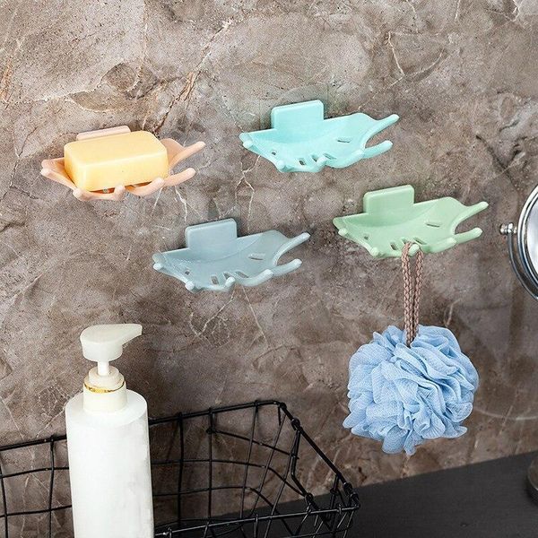

soap dishes multifunction strong stickiness kitchen bathroom storage tray hook wall ceramic tile shelf rack for bath ball razor
