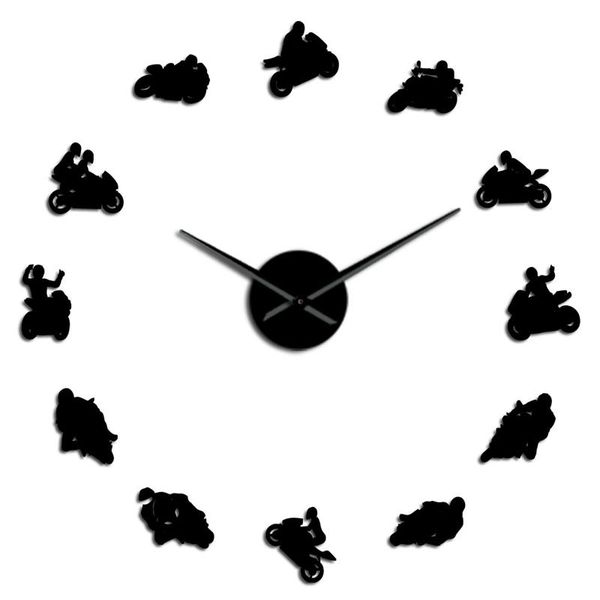 

wall clocks motocross sports bike art home decor diy giant clock watch extreme motorbike super speed racer bikers gift