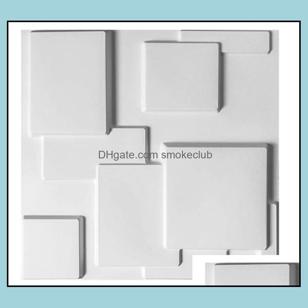 Carta da parati D￩cor Casa Giardino Carta da parati Pannelli decorativi 3D Plastica Pvc Design moderno da parete, Bianco, 19.7Inch X*19.7 Inch Drop Delivery 20