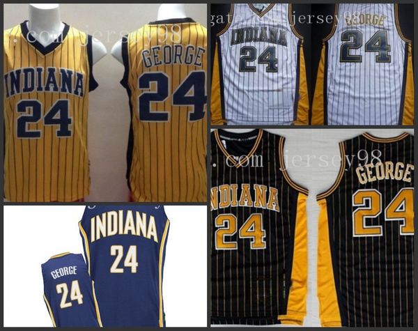 

indianapacersmen 24paul george men retro basketballjersey, Black