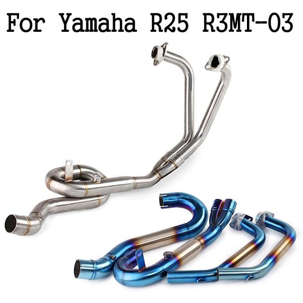 

motorcycle exhaust system header front loop connect link pipe slip on for mt03 2021-2021 r3 yzf-r3 r25 2014-2021