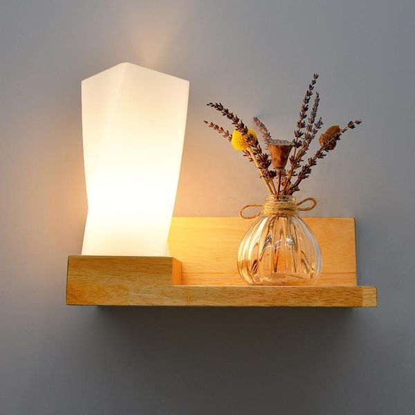 

nordic indoor solid wood wall lamp. retro corridor balcony lamp