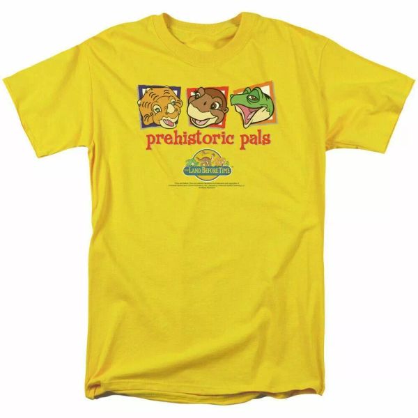 

Land Before Time Prehistoric Pals T Shirt Mens Licensed Movie Tee Ducky Yellow, White;black