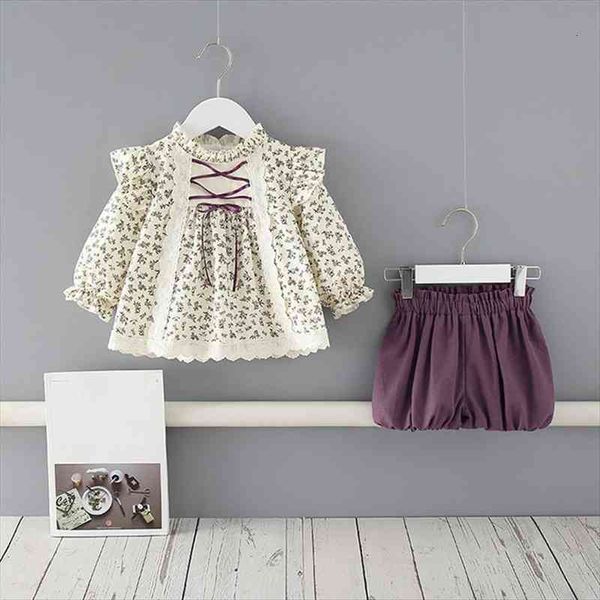

cute toddler floral kids pants 2pcs clothes set outfit spring infant clothing suit 0 4y, White