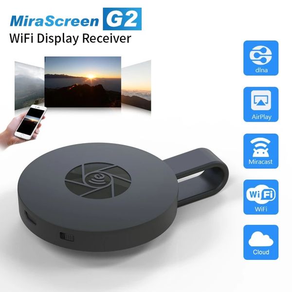 2.4G TV Stick 1080p Mirascreen G2 Exibir Receptor HD-compatível Miracast WiFi TV Dongle Screen Anycast para Android iOS