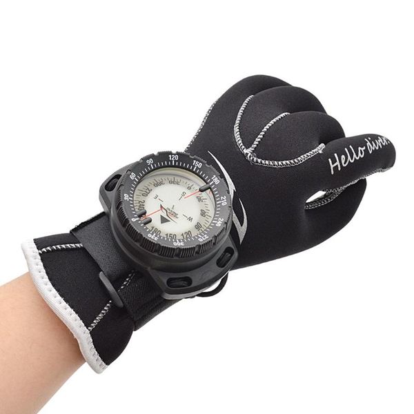 

outdoor gadgets waterproof compass underwater 50m caving swimming with rope diving scuba watchband fluorescent dial