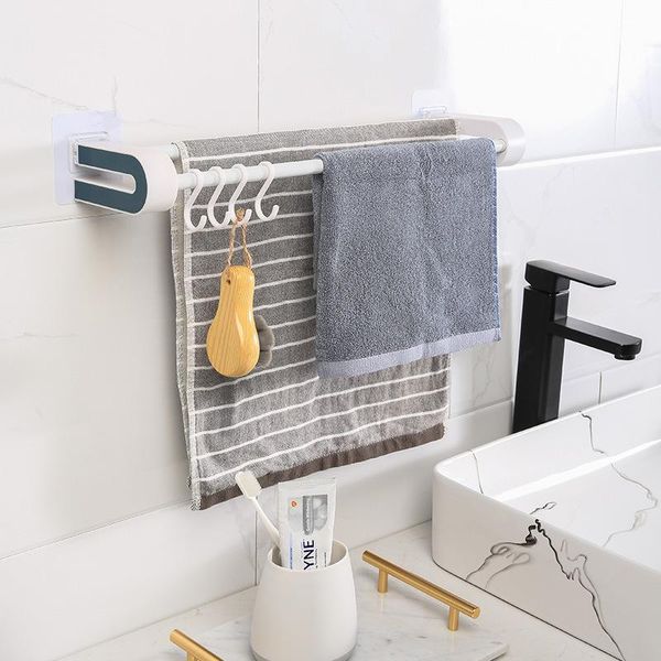 

towel racks rack punching bathroom household simple wall-mounted double-bar storage