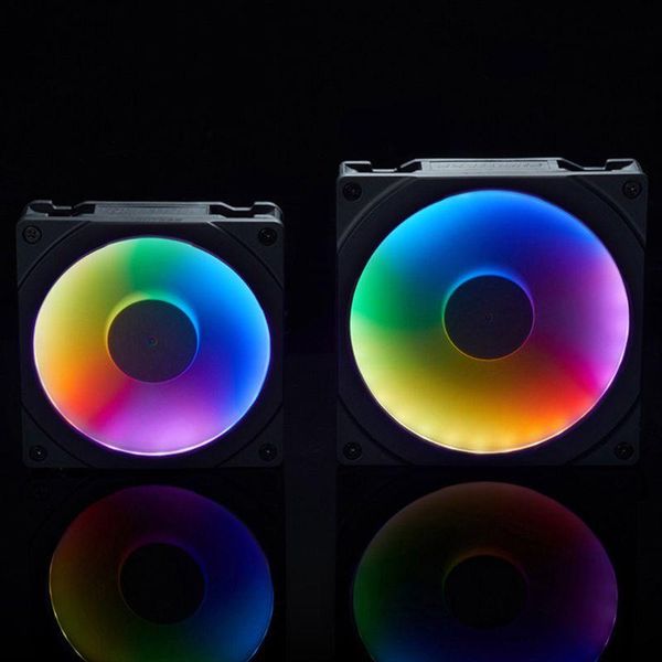 

fans & coolings 120mm/140mm rgb colorful led rainbow color fan halos aperture for 12/14cm synchronous motherboard control y8ac