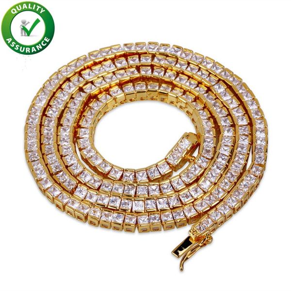 

luxury designer necklace hip hop jewelry iced out chains gold necklace men bling diamond tennis cuban link rapper fashion charms accessories, Silver