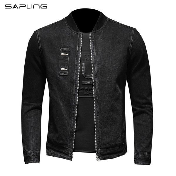 

men's jackets s mens baseball coat jacket business casual denim jeans spring autumn stand collar black fashion men coats m-4xl, Black;brown