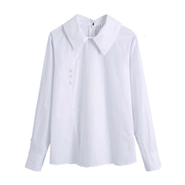 

women white shirt long sleeves national style buttoned chic lady fashion casual woman 210517