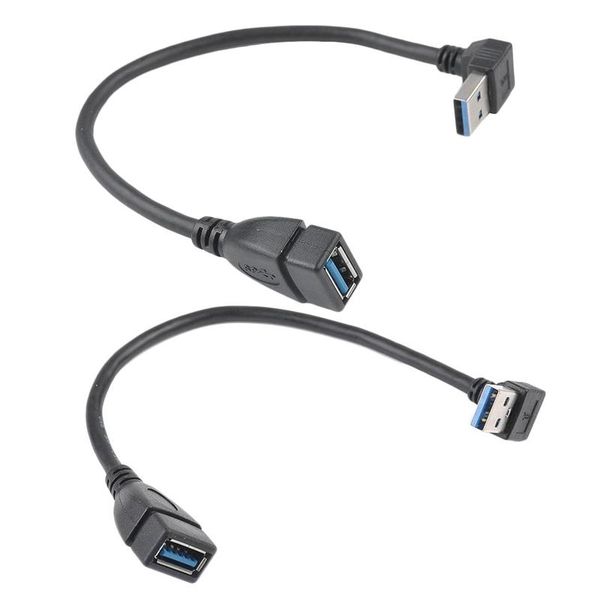 

video cables & connectors 2 pcs usb 3.0 angle 90 degree extension cable male to female adapter cord data, up down