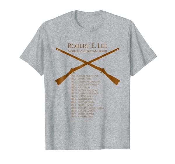 

civil war tee shirt shirt robert e. lee north american tour, White;black