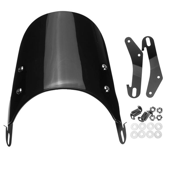 

black windshield windscreen for 5inch-7inch round headlights motorcycle universal