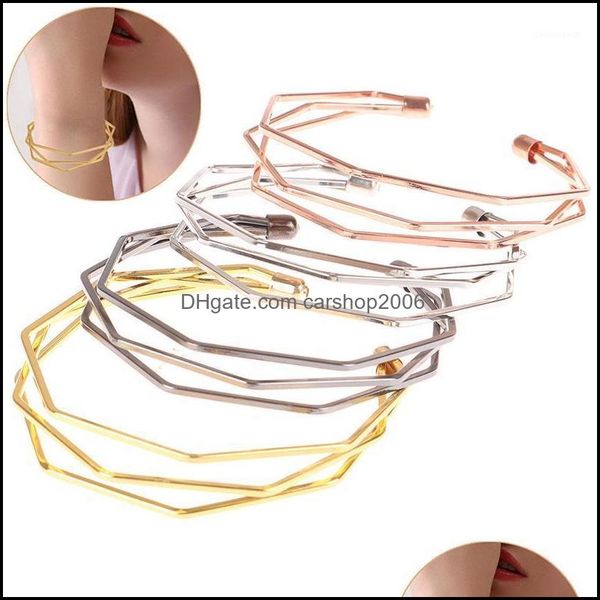 

bangle bracelets jewelrybangle gold-color metal alloy link chain twist three layer romantic open /bracelet for women1 drop delivery 2021 ymv, Black