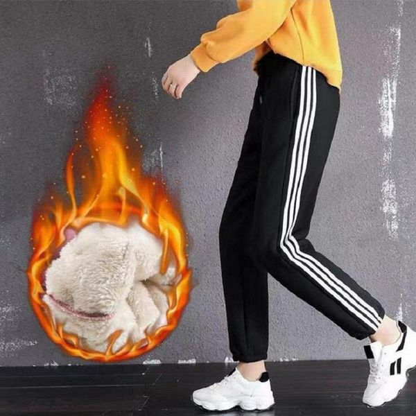 

loose casual pants winter lamb wool thick warm sports female students wear leggings s-xxxl skiing