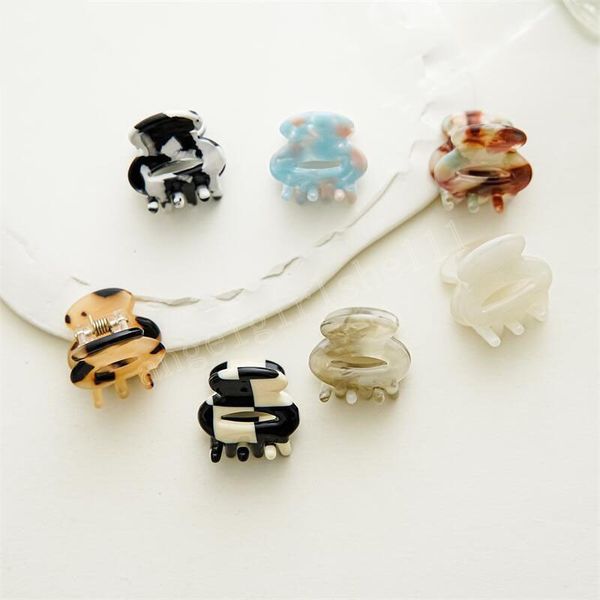 

women acetate clamps fashion hairstyle mini hair claw leopard small hair clip pin for girl hair accessories headdress, Slivery;white