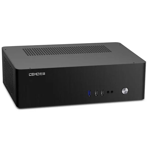 CEMO 9001 Liga de Alumínio Tipo Horizontal ITX Case Computador HTPC Suporte 1U Flex Fonte de Alimentação Preto