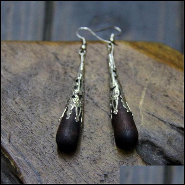 

dangle & chandelier earrings jewelry diy alloy wood water drop long eardrop 6cm women geometry ear ornaments pendants findings 3 9dm g2 deli, Silver