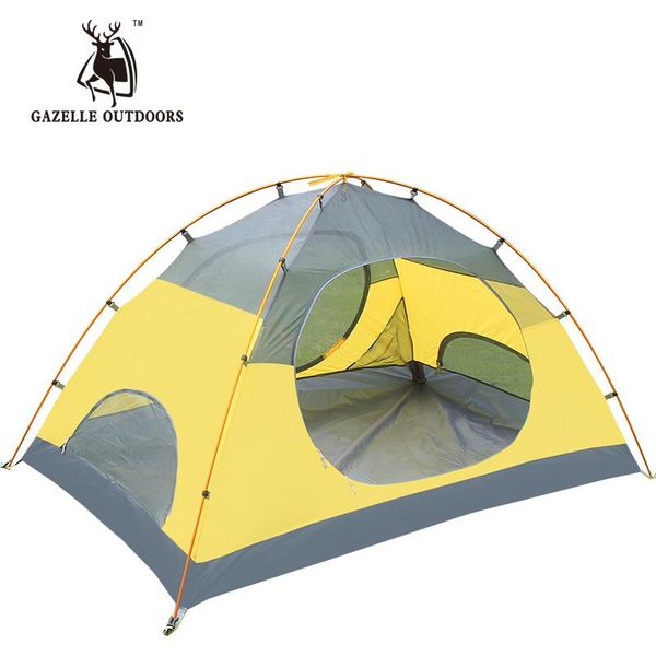 

double layer aluminum rod rainproof outdoor camping tent tents and shelters