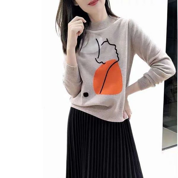 

sweaters autumn winter sweaters ladies colorful print patterns knitting long sleeve casual white grey black jumpers woman, White;black