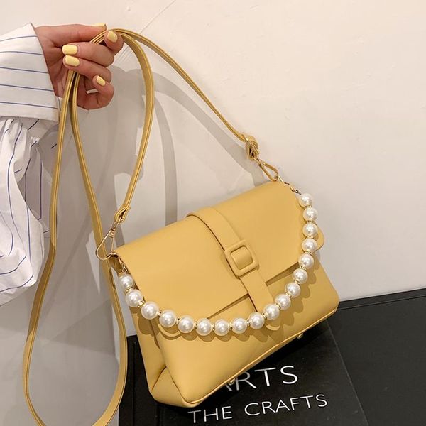 

pearl handbag design pu leather shoulder bag for women summer 2021 travel simple messenger bags