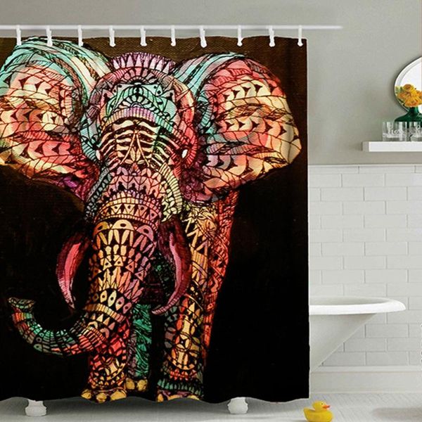 

shower curtains 180*200cm waterproof polyester of elephant printed 3d bath products bathroom decor with hooks gift