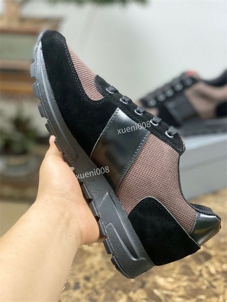 

men oblique shoes 39-46 low high mens sneaker technical canvas leather womens casual bee trainer xg210701, Red;white