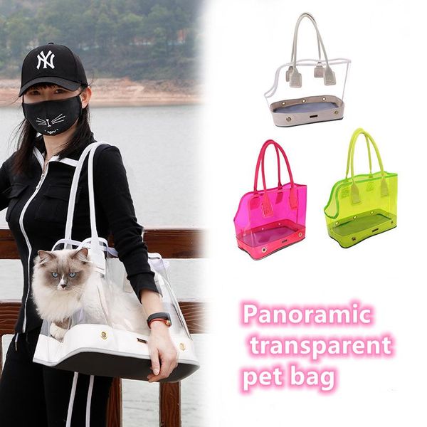 

cat carriers,crates & houses bag colorful pet fashion transparent and dog outing package handbag portable breathable space