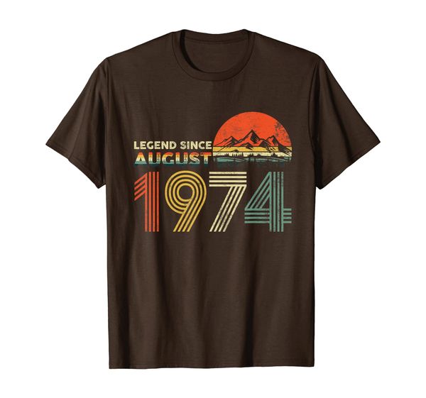 

legend since august 1974 45th birthday 45 years old shirt, White;black