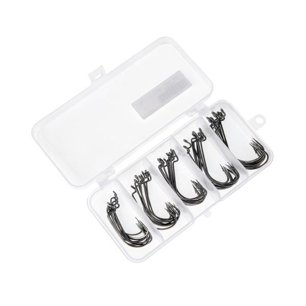

fishing hooks 50pcs long wide crank fish hook sharpened lead tackle with case (5)